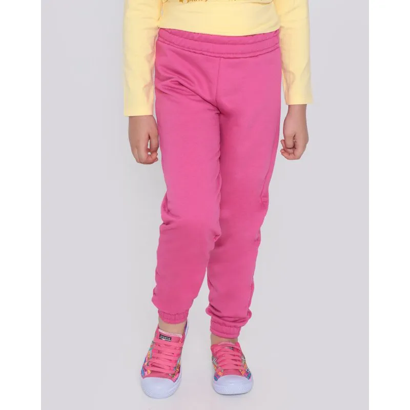 Calça Moletom Infantil Jogger Rosa Escuro 6