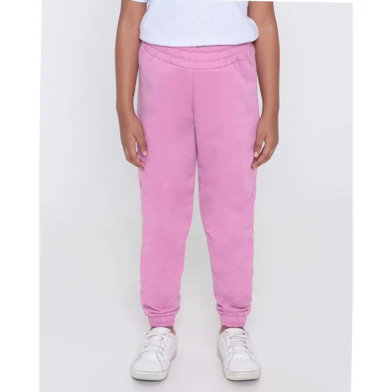 Calça Moletom Infantil Jogger Rosa 6