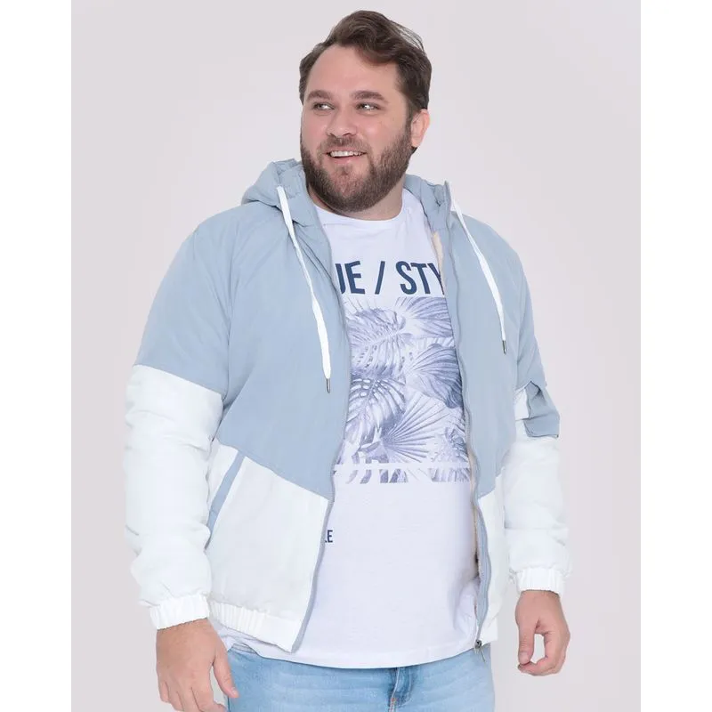 Jaqueta Masculina Plus Size Recorte Cinza G2