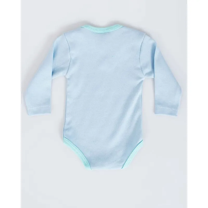 Body Bebê Manga Longa Básico Verde Azul G