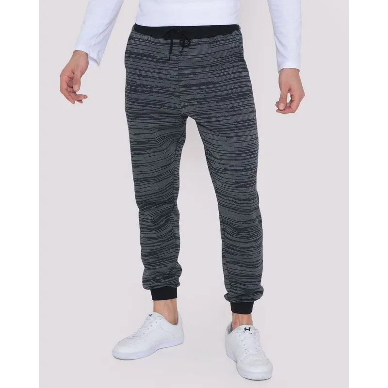 Calça Masculina Moletom Rajado Preta M