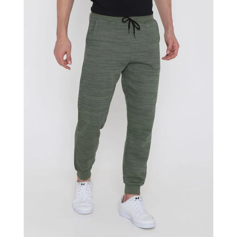 Calça Masculina Moletom Rajado Verde GG