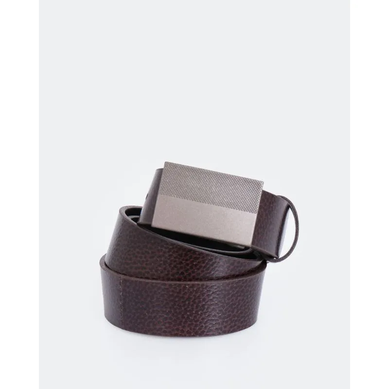 Cinto Masculino Social Couro Craquelado Marrom Escuro P