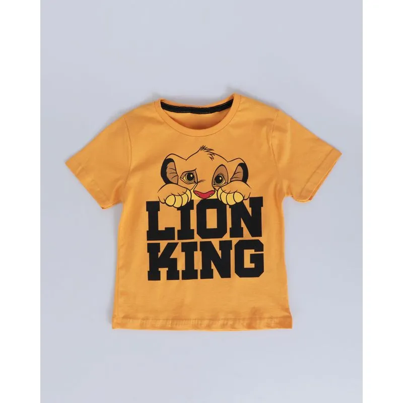 Camiseta Bebê Disney O Rei Leão Manga Curta Mostarda 3