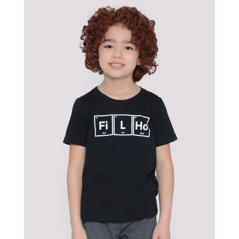 Camiseta Infantil Filho Preta 4