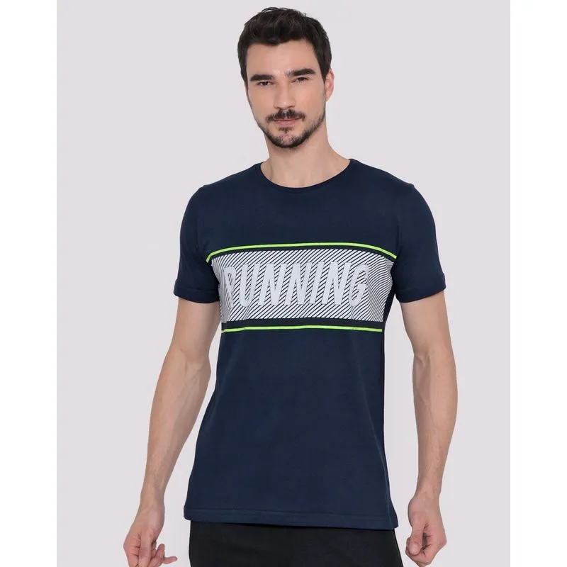 Camiseta Masculina Estampa Esportiva Running Marinho P