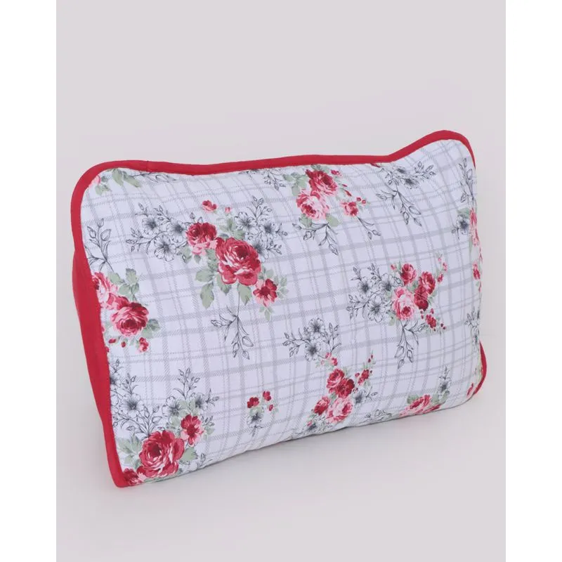 Fronha Matelada Europa Malha 30/1 Edromania Floral Vermelho UN