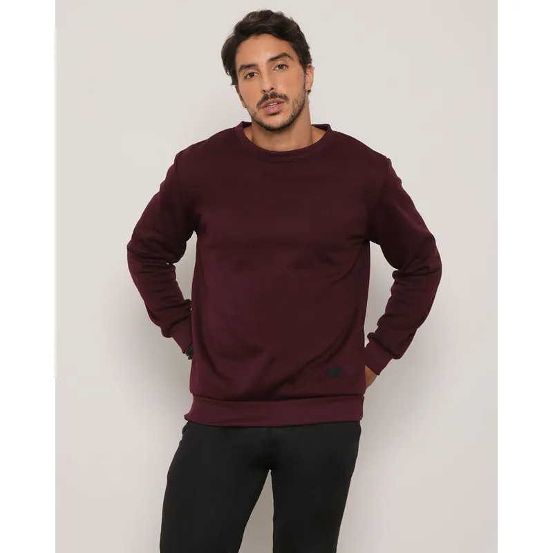 Blusão Moletom Masculino Básico Vinho P