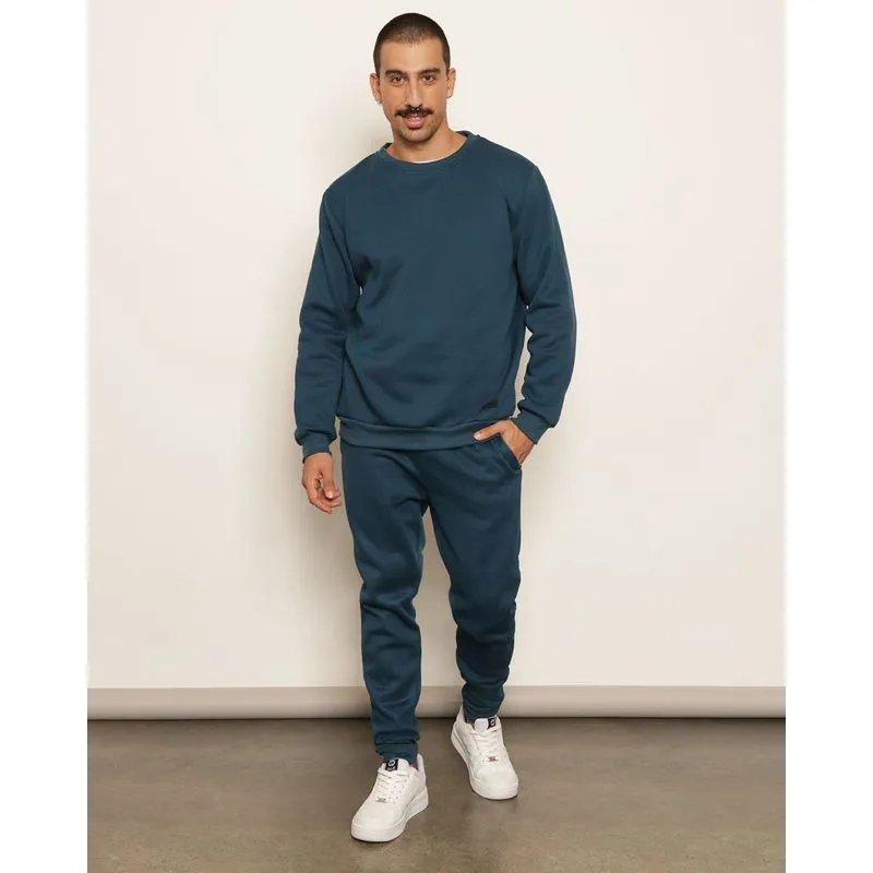 Calça Moletom Masculina Jogger Com Bolso Azul Escuro M