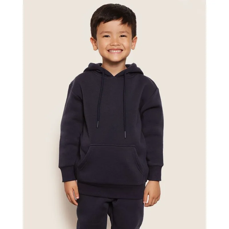 Blusão Moletom Infantil Bolso Canguru Com Capuz Azul 8