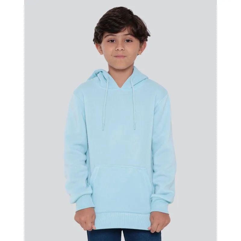 Blusão Infantil Moletom Bolso Canguru Azul Claro 8
