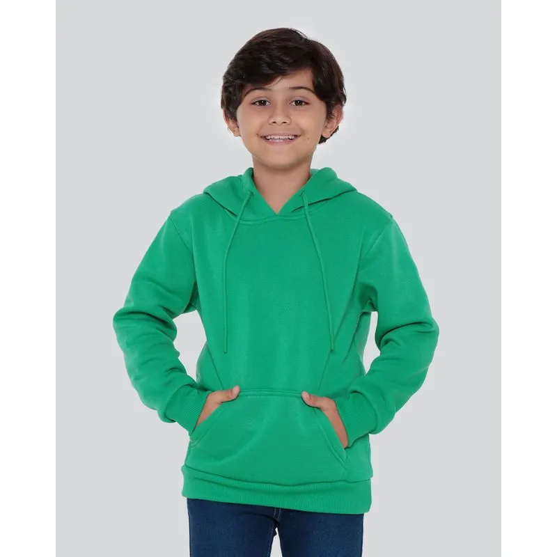 Blusão Infantil Moletom Bolso Canguru Verde 6