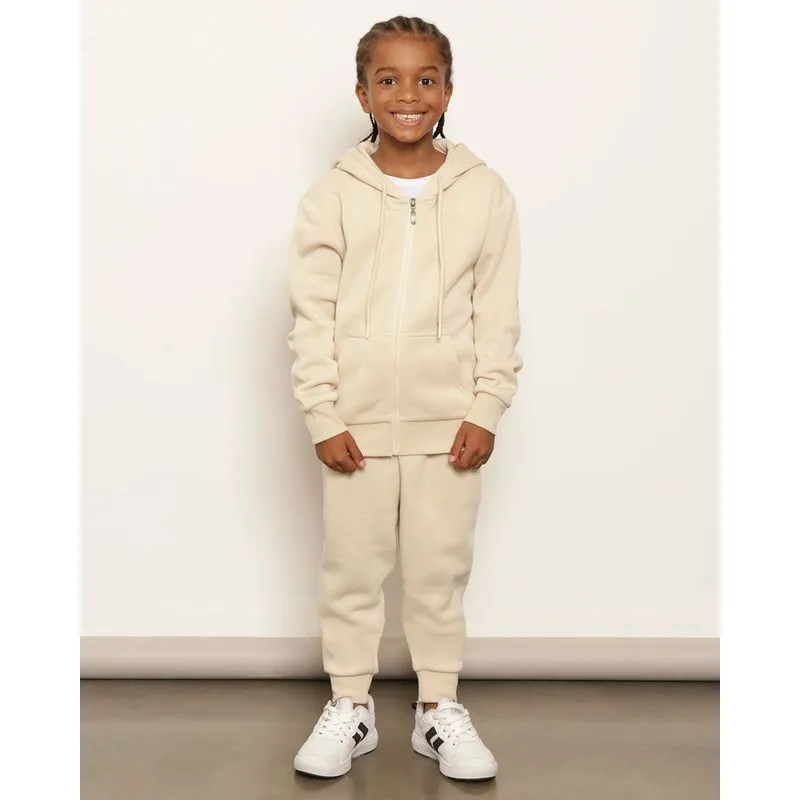 Calça Moletom Infantil Jogger Bege 8