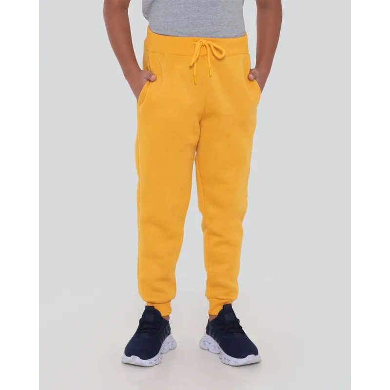 Calça Moletom Infantil Jogger Bolso Mostarda 8