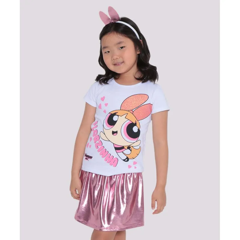 Conjunto Infantil Meninas Super Poderosas Branco 6