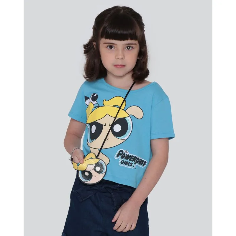 Blusa Cropped Estampa Meninas Super Poderosas Brinde Azul 4