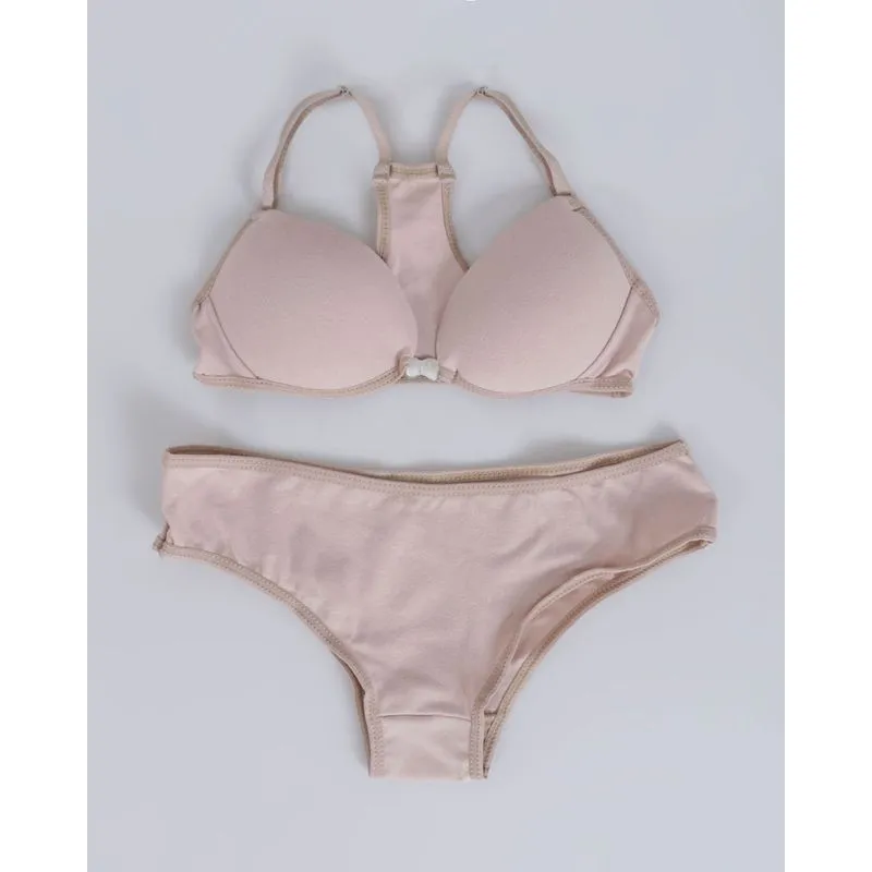 Conjunto Lingerie Juvenil Bojo Nadador Bege Claro 16