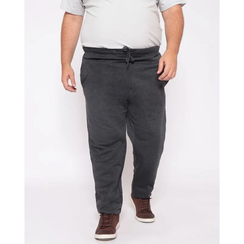 Calça Moletom Plus Size Masculina Com Bolso Cinza G2