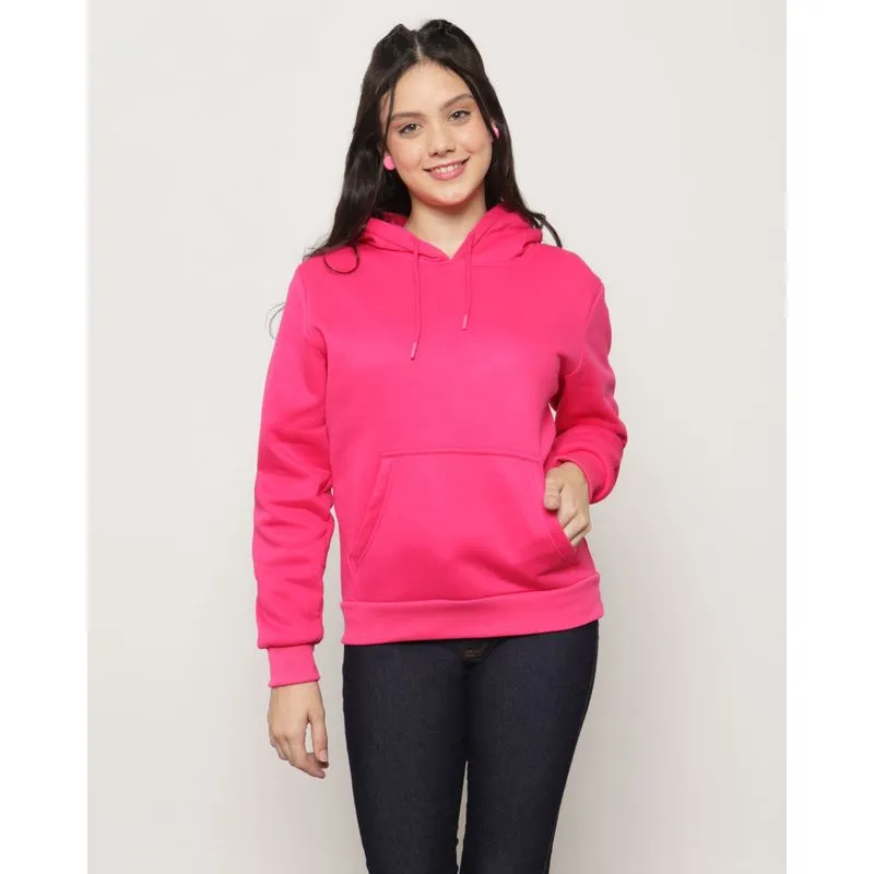 Blusão Moletom Juvenil Com Capuz Rosa Escuro 10