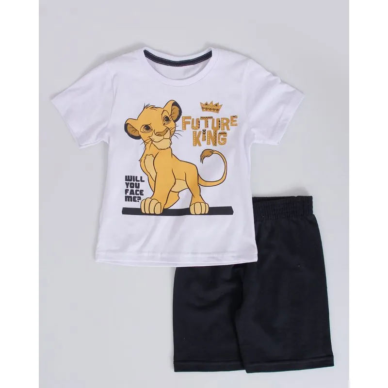 Conjunto Bebê Moletinho Simba Disney Preto Branco 1