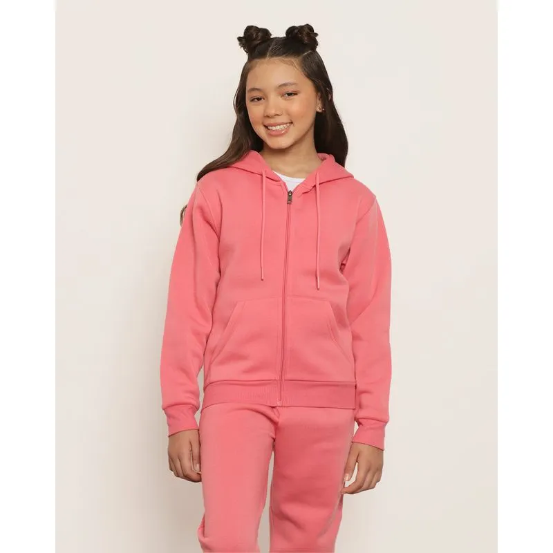 Jaqueta Moletom Juvenil Com Capuz Rosa 12