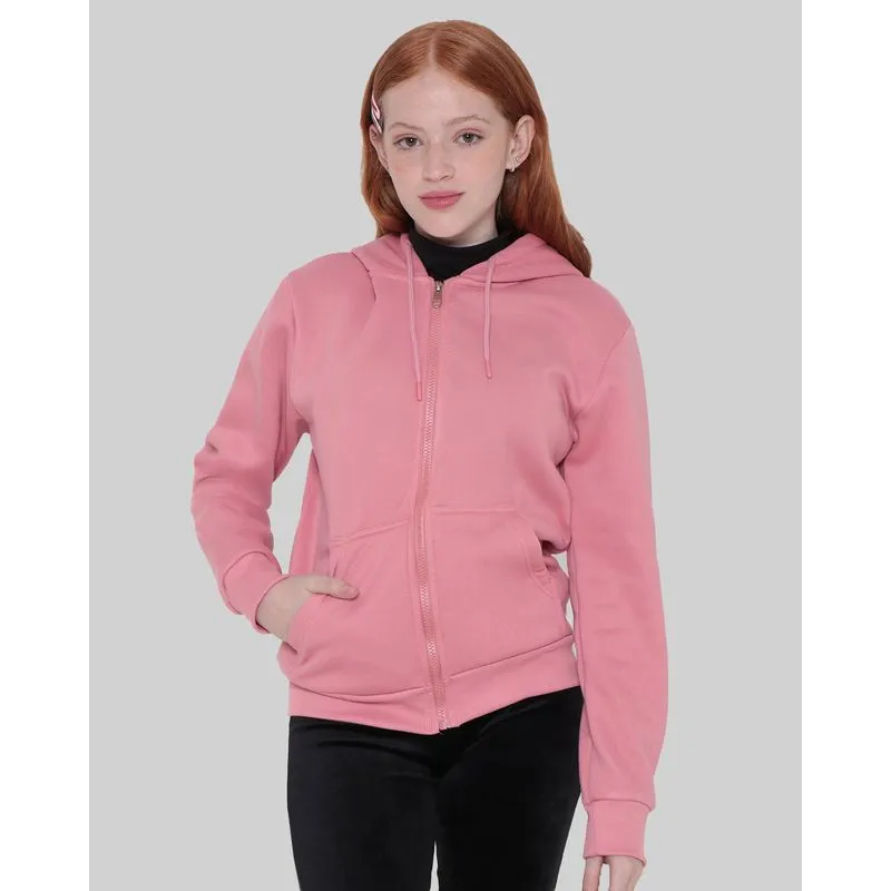 Casaco Juvenil Moletom Com Capuz Rosa Claro 14