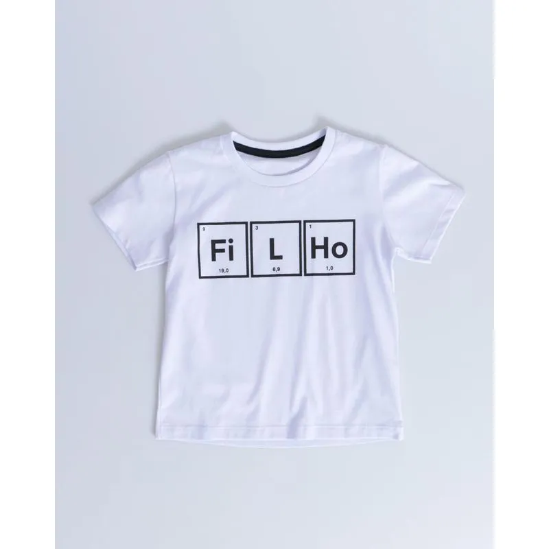 Camiseta Bebê Manga Curta Estampa Filho Branca 3