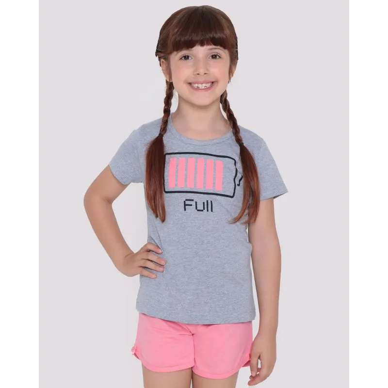 Pijama Infantil Curto Bateria Full Cinza Claro 10