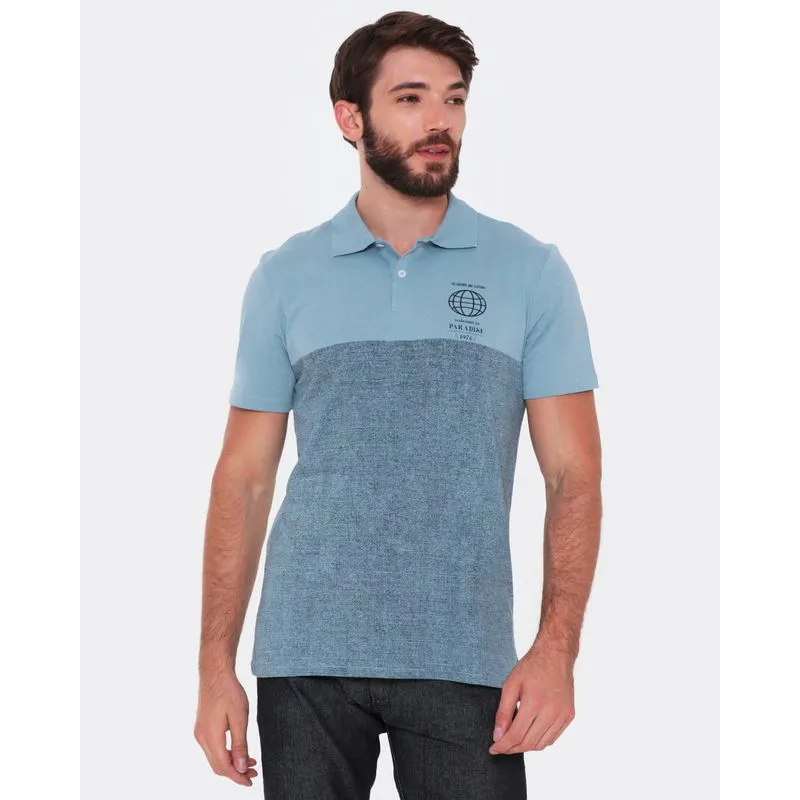 Polo Masculino Estampa Paradise Azul G