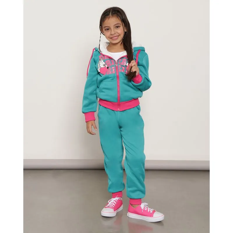 Conjunto Moletom Infantil Longo Bolsos Com Capuz Azul 8