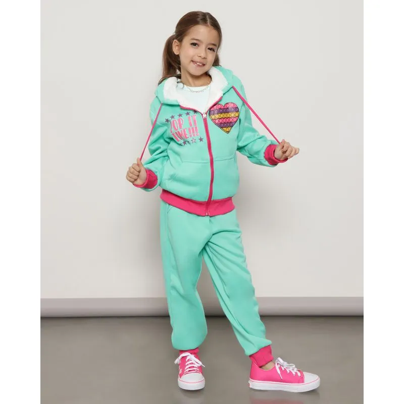 Conjunto Moletom Infantil Com Capuz Estampa Pop It Verde 4