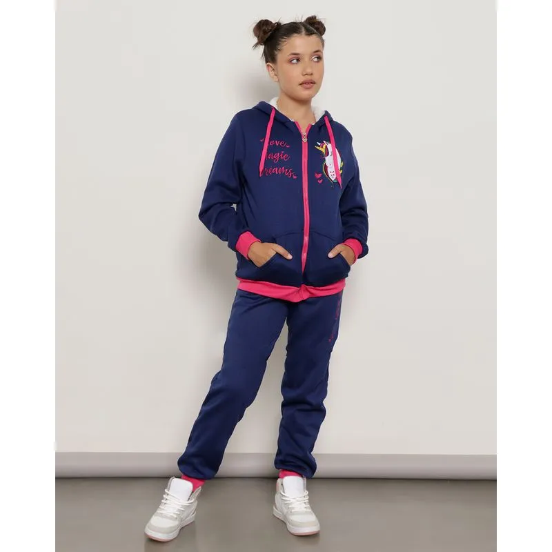 Conjunto Moletom Juvenil com Bordado Unicórnio Azul 10