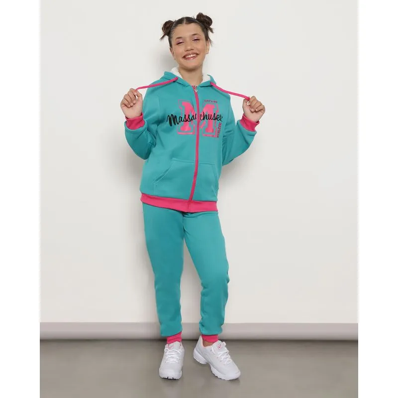 Conjunto Moletom Juvenil com Capuz Azul 10