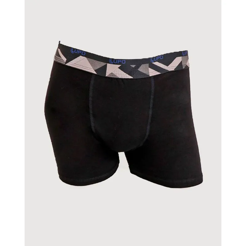 Cueca Boxer Lupo Elástico Algodão Preta G