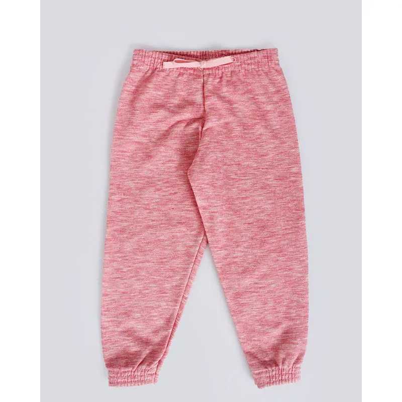 Calça Moletom Bebê Rajado Jogger Rosa Claro 2