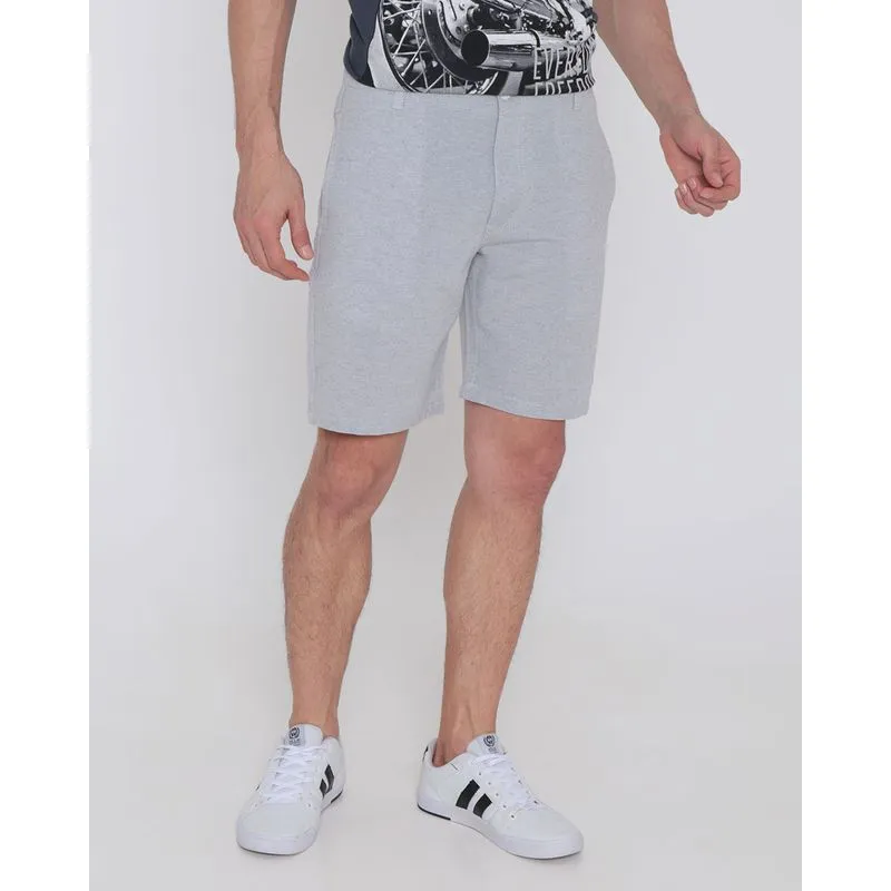 Bermuda Masculina Casual Reta Cinza Claro 38