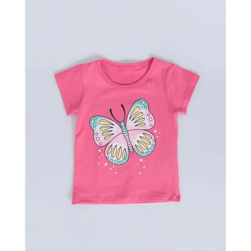 Blusa Bebê Estampa Borboleta Rosa Médio 2