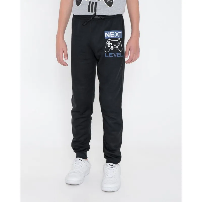 Calça Moletom Juvenil Jogger Game Preta 12