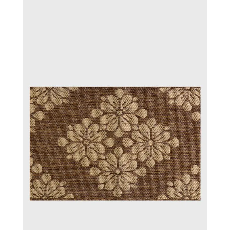Tapete 50cm x 90cm Eco Nature Floral Marrom Escuro UN