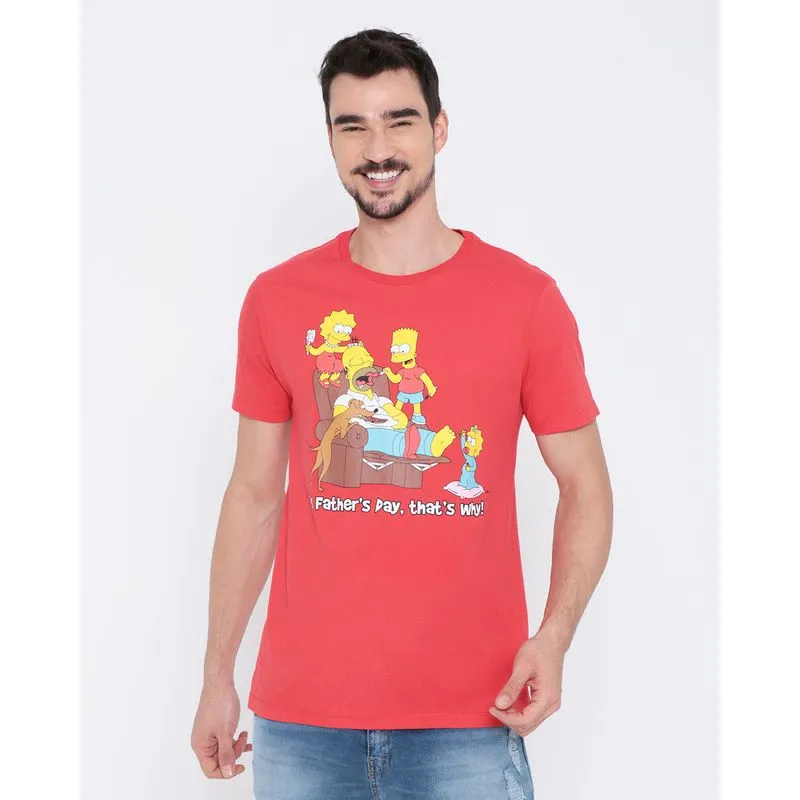Camiseta Masculina Simpsons Vermelha M