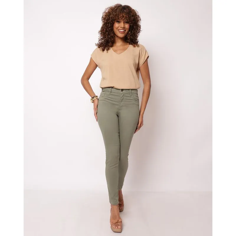 Calça Sarja Feminina Skinny Verde Clara 38