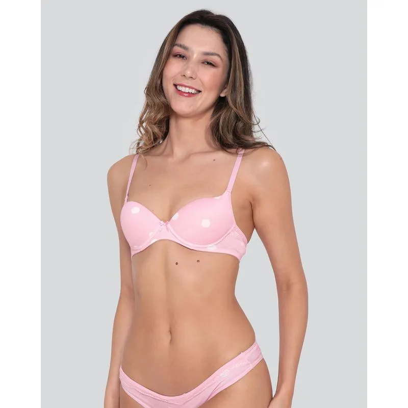 Sutiã Avulso Base Estampa Poá Rosa Claro 46