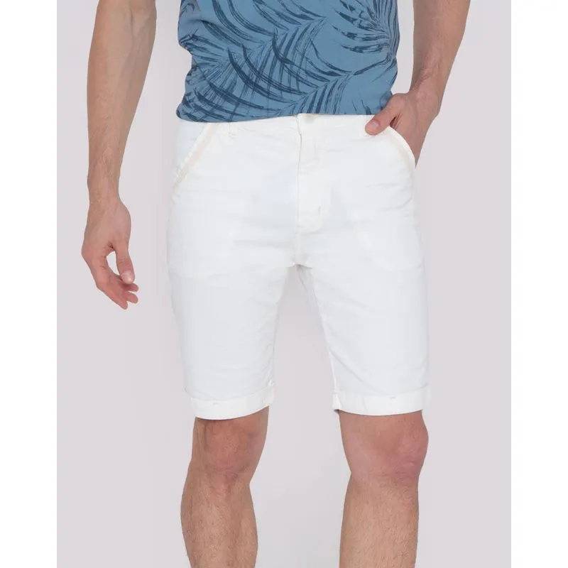 Bermuda Sarja Masculina Barra Italiana Off White 48