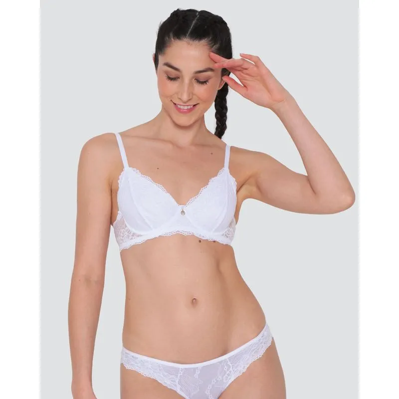 Sutiã Sem Bojo Base Renda Branco 42