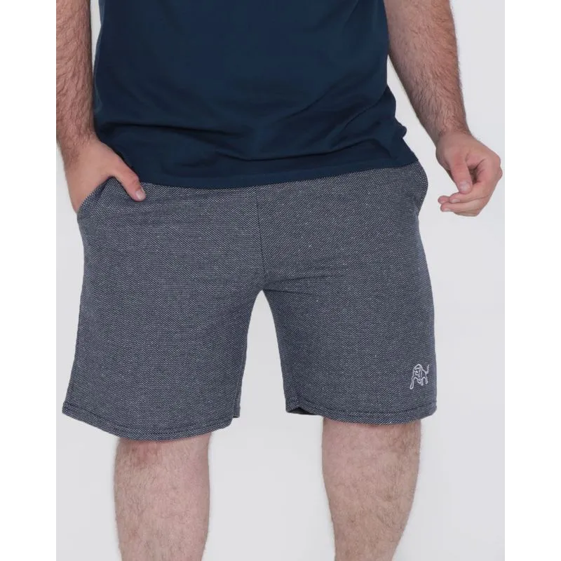 Bermuda Moletinho Masculina Plus Size Mescla Marinho G2