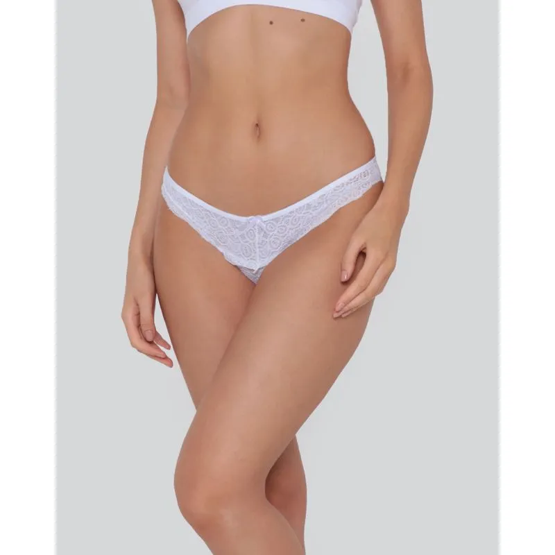 Calcinha Tanga Avulsa Em Renda Branca P