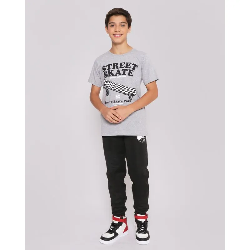 Calça Moletom Juvenil Jogger Skate Board Preta 14