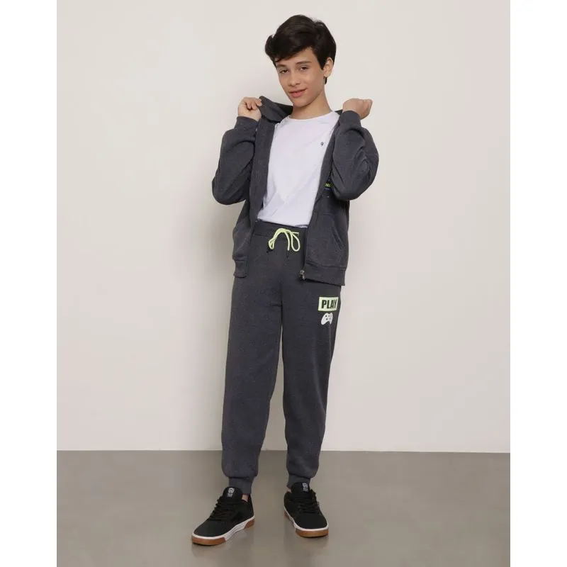 Calça Moletom Juvenil Jogger Gamer Cinza 10