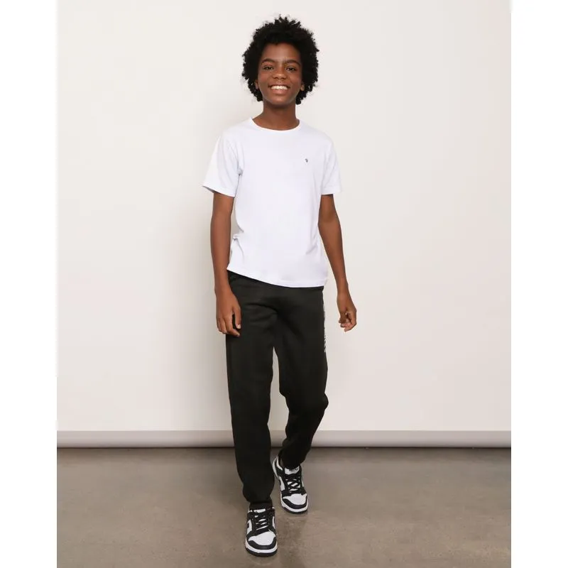Calça Moletom Juvenil Jogger Preta 14