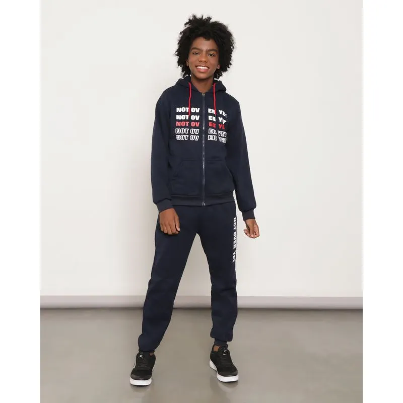 Conjunto Moletom Juvenil Estampado Marinho 12